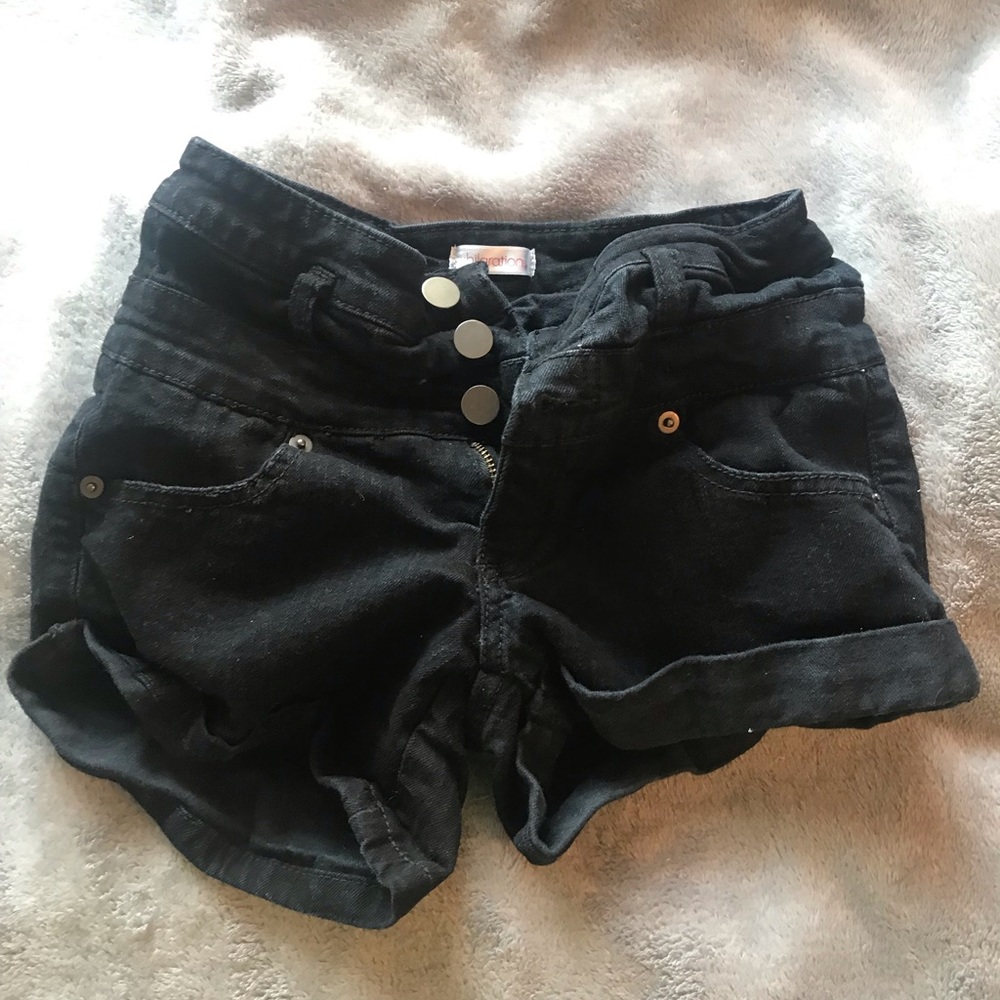 Black jean shorts